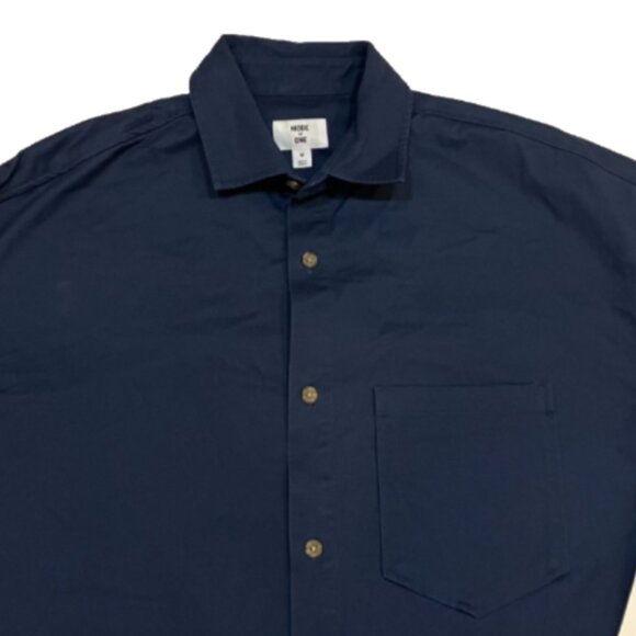 Mode of One Mens Relaxed Fit Button Down Twill Shirt in Caspian Waters Size M - Picture 8 of 8
